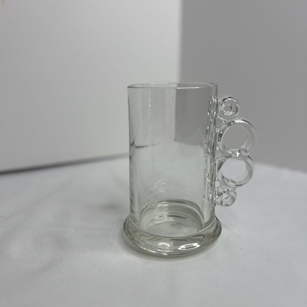 Vintage Glass Mug, Brass Knuckles Style